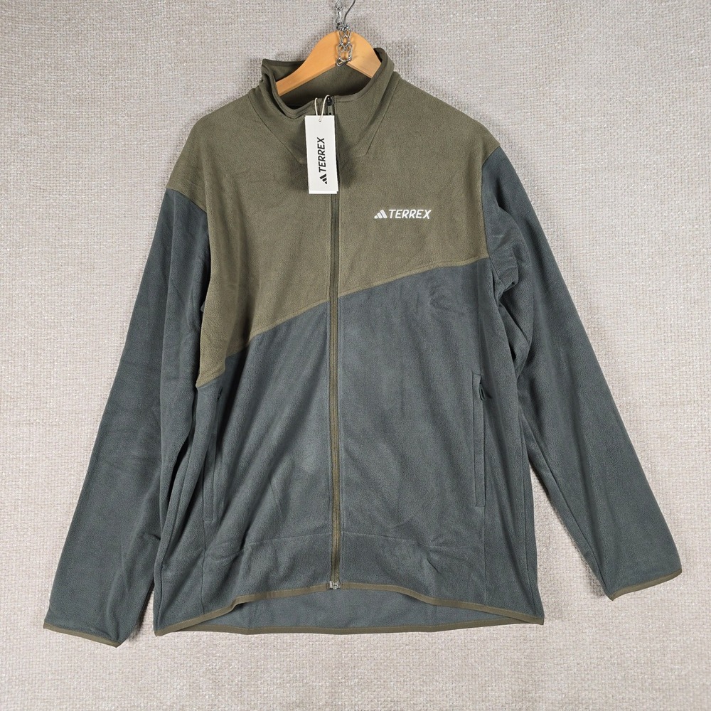 Adidas Terrex MT FZ Fleece Jacket Mens L Legend Ivy Olive Strata JC9615 NEW